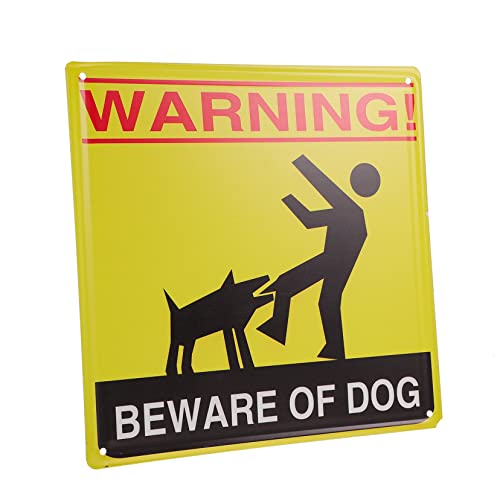 YOSADIER 1 Stück Achten Sie Hunde Warnschild Vintage Garten Schild Wetterfest und Langlebig für Garten und Einfahrt Klare Warnung für Passanten von YOSADIER