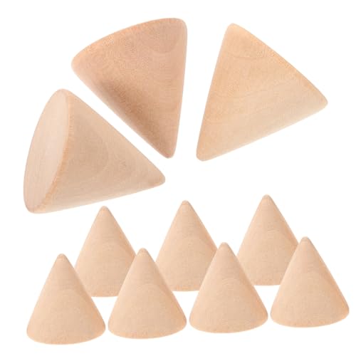 YOSADIER 10 Stück DIY Holzkegel Unbemalte Kegelformen für Schmuckdisplay und Bastelprojekte für Ringe Dekoration und Kreative DIY Ideen von YOSADIER