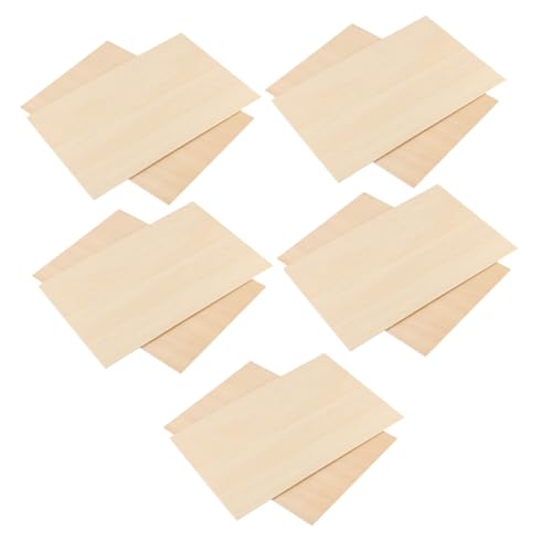 YOSADIER 10 Stück Rechteckige Holzscheiben Unlackiert für DIY Bastelprojekte Leichte Holzplatten Naturmaterialien zum Gestalten und Dekorieren Zuhause von YOSADIER