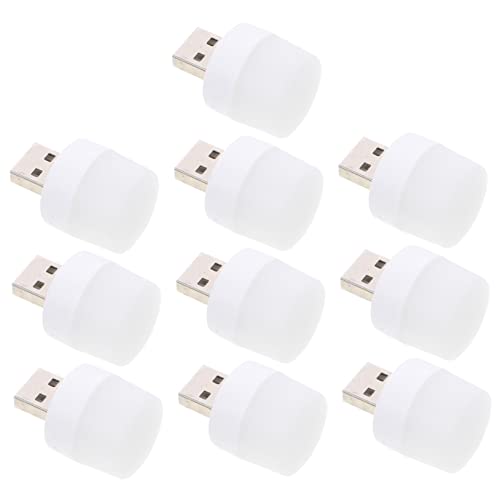 YOSADIER 10 Stück Teiliges USB LED Nachtlicht Tragbare Atmosphärenlampe für Auto Laptop und Zuhause Warmes Licht Energieeffizient und Einfach zu Bedienen von YOSADIER