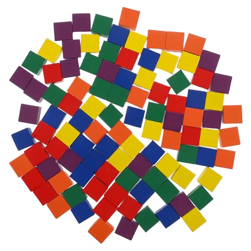 YOSADIER 100 Stück Bunte Holzwürfel DIY Bastelwürfel Präzise Geschnittene Holzbausteine für Erwachsene Spiel und Handwerk von YOSADIER
