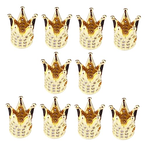 YOSADIER 10Stücke DIY Kronenperlen Schmuckzubehör Handgemachte Zubehör für Armbänder und Goldfarbene Schmuckperlen für Kreative Bastelprojekte YOSADIER 10Stücke DIY Kronenperlen Schmuckzubehör Handgemachte Zubehör für Armbänder und Goldfarbene Schmuckperlen für Kreative Bastelprojekte von YOSADIER