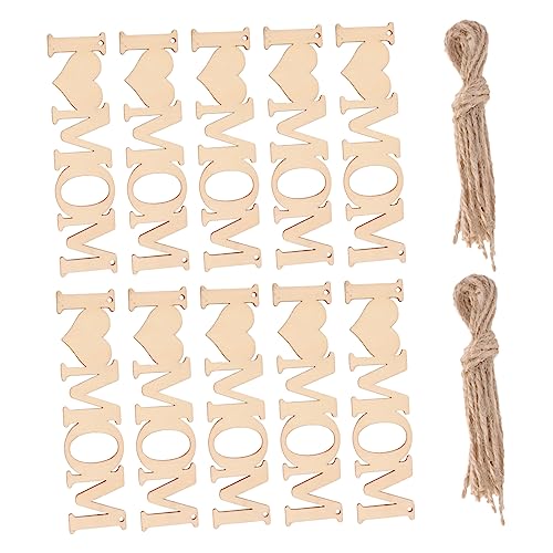 YOSADIER 10stücke Holz Hängedekoration Kreative Holz-hohlraum Pendel Für Muttertag Einzigartige Wohnaccessoires Khaki Für Bastelprojekte Und Festliche Anlässe von YOSADIER