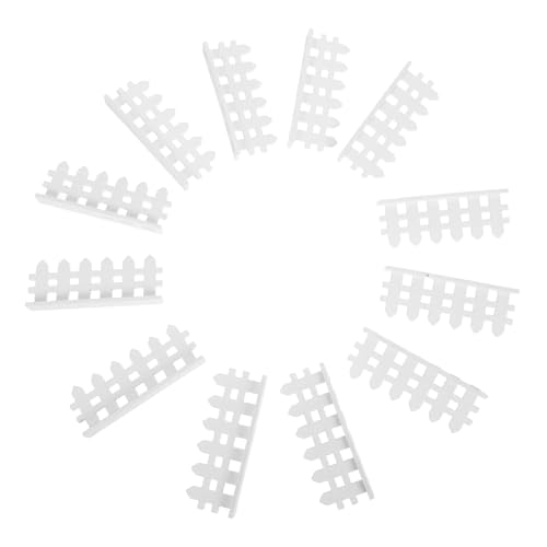 YOSADIER 12 Stück Teiliges Miniatur Staketenzaun Weiß Realistischer Mini Gartenzaun für Puppenhaus DIY Mikro Landschaftsdeko für Blumenübertöpfe Feengarten und Bonsai von YOSADIER