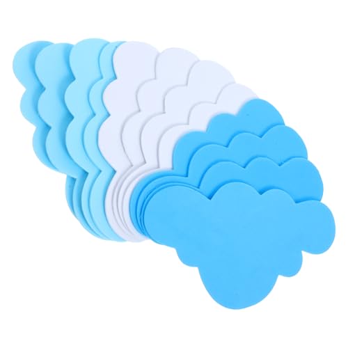 YOSADIER 120stücke Eva-wandaufkleber in Form Einer Wolke Blau-weiße Wolken Wanddeko Für Wohnzimmer Kinderzimmer Leicht Anzuwendend Und Wiederverwendbar Ohne Schäden Oder Rückstände von YOSADIER
