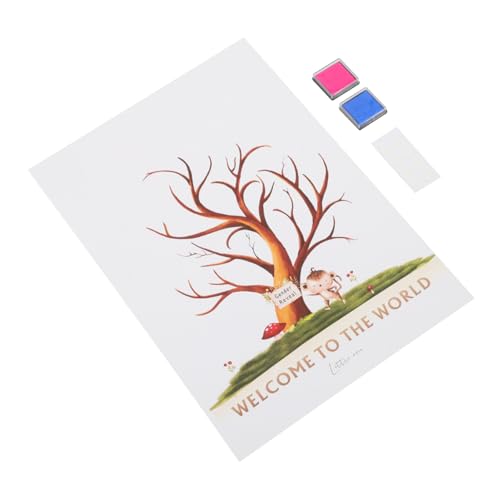 YOSADIER Für Babyparty Mit Fingerabdruck-Baum-Design Zur Geschlechtsenthüllung Partydeko Und Gästesouvenir Für Gender Reveal Feiern von YOSADIER