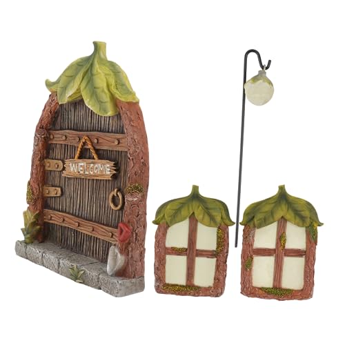 YOSADIER 1Satz Leuchtharz Modellset für Mini Fenstertüren Teiliges Nachtlicht Deko für Garten und Feengarten Langlebiges Resin Material Lebensechte Details von YOSADIER