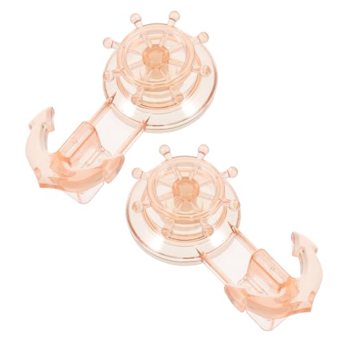YOSADIER 2 Stück Drehbare Saugnapf haken mit Hoher Haftkraft Traceless Bad Küchenwandhaken Vielseitig für Utensilien Taschen und Handtücher ohne Bohren Transparent Amberfarben von YOSADIER