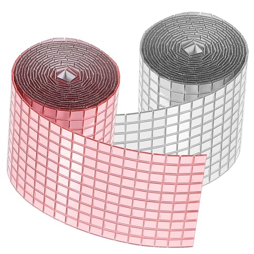 YOSADIER 2 Stück Selbstklebende Mosaik Spiegelfliesen Quadratisch Roségold Silber Reflektierende Wanddekoration Aufkleber Acryl Mirror Tiles für DIY Basteln Disco Ball Vase Uhr Möbel YOSADIER 2 Stück Selbstklebende Mosaik Spiegelfliesen Quadratisch Roségold Silber Reflektierende Wanddekoration Aufkleber Acryl Mirror Tiles für DIY Basteln Disco Ball Vase Uhr Möbel von YOSADIER