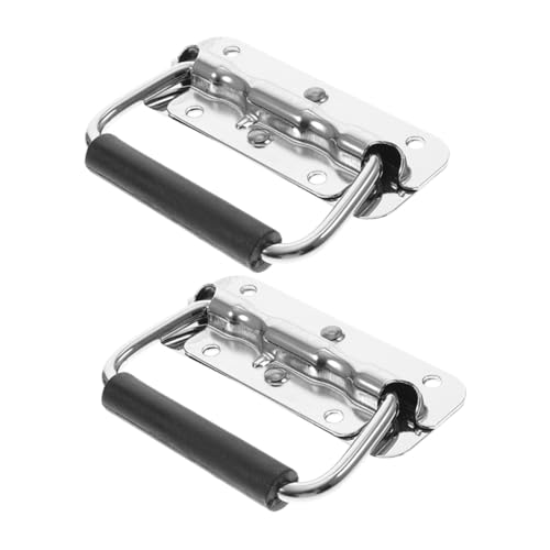 YOSADIER 2 Stück Teiliges Klappbare Metallgriffe mit Holzring Rostbeständig Komfortabler Griff für Werkstatt Werkzeugkisten Schränke Faltbare Handgriffe für Einfache Lagerung und von YOSADIER