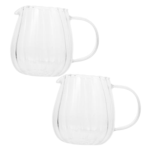 YOSADIER 2 Stück Teiliges Milchkrug aus mit Griff Hitzebeständig Design für Tee Tragbare Milchkanne für Zuhause und YOSADIER 2 Stück Teiliges Milchkrug aus mit Griff Hitzebeständig Design für Tee Tragbare Milchkanne für Zuhause und von YOSADIER