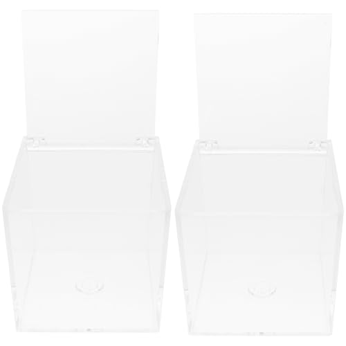 YOSADIER 2 Stück Transparente Aufbewahrungsbox mit Deckel Quadratisch Stabile Verpackung für Süßigkeiten Schmuck und Kleinteile Langlebig Stapelbar Vielseitig Verwendbar für von YOSADIER