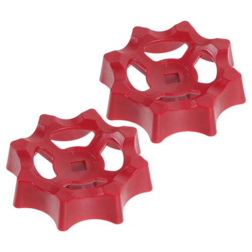 YOSADIER 2 Stück Ventil Hand rad Wasserhahn Griffe handhaben Ventil Handrad Gartenschlauch Ventil Ersatz Handrad Ventil Drehgriff Ersatzventilgriff Wasserzapfengriff Ventilradgriff Abs rot von YOSADIER