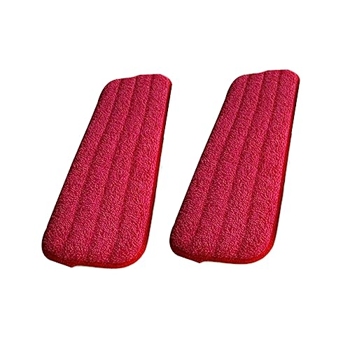 YOSADIER 2 Stück Wischmopp floor mop reinigungstuch Ersatz-Moppkopf Microfaserpad Laminatpflege mikrofaser pad Mikrofaser-Mopp-Nachfüllung Moppkopf-Nachfüllung Mikrofaser -Mopp rot von YOSADIER