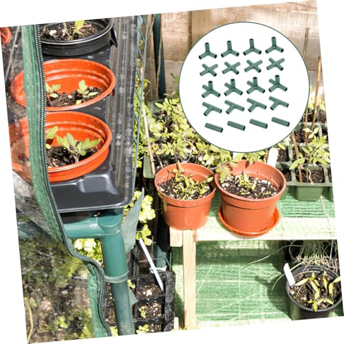 YOSADIER 20 Stück Teiliges Gewächshaus Verbinder Pflanzstützen Eckverbinder Gartenrahmen Anschlussstücke Wetterfest Flexibel für Balkon und Outdoor Pflanzrahmen von YOSADIER