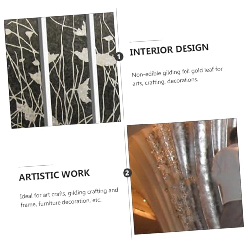 YOSADIER 200 Stück Silberfolie Blattsilber Imitation für Basteln und DIY Dekoration Kunsthandwerk Folienpapier für Vergoldung und Kreative Projekte von YOSADIER