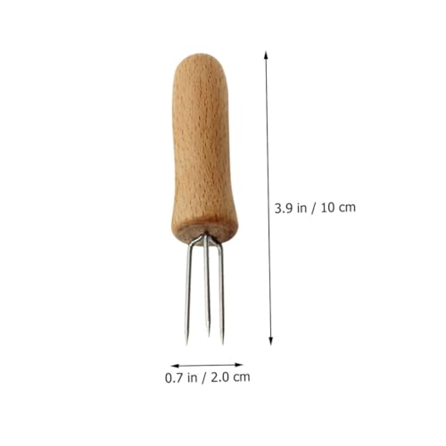 YOSADIER 3 Stück Teiliges Edelstahl Maiskolben Gabeln mit Holzgriff Robuste Grillspieße für Fingerfood Snacks Gemüse und Obst für Camping und Picknick Langlebiges Bbq Werkzeug von YOSADIER