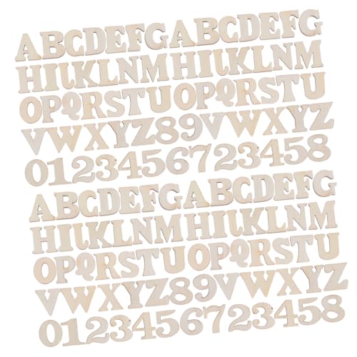 YOSADIER 308 Stück Teiliges Set aus Unlackierten Holzbuchstaben und Zahlen Glatte Oberfläche Sichere DIY holzformen für Wanddekoration Nachhaltige Natürliche Holz deko für Erwachsene von YOSADIER