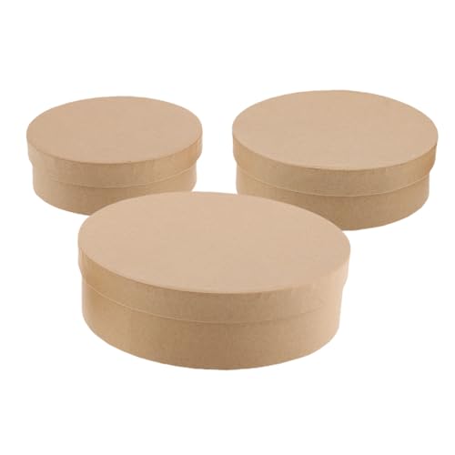 YOSADIER 3Er Set Schachteln Rund Aus Karton Keksschachteln Geschenkschachteln Pralinenschachteln Verpackung Bäckereischachteln Süßigkeitenschachteln Verpackung Keksbehälter von YOSADIER