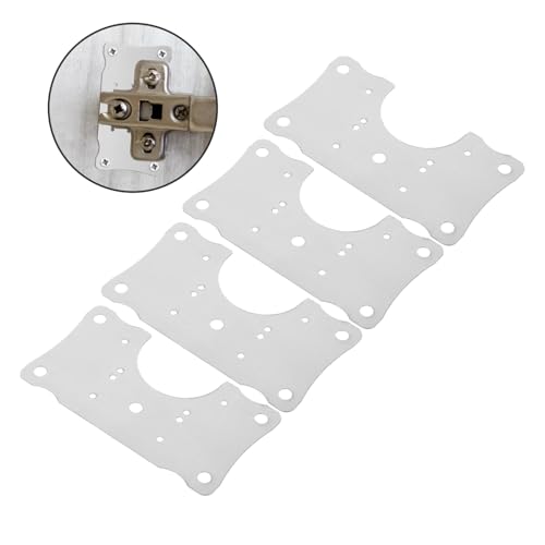 YOSADIER 4 Stück Edelstahl Scharnier Reparaturplatten mit Schrauben Tür Scharnier Reparaturset für Küchenschränke Kleiderschränke Möbel Praktische Montageplatten zur Befestigung und von YOSADIER
