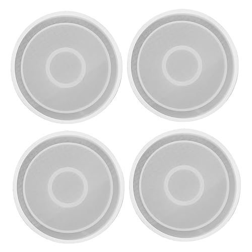 YOSADIER 4 Stück Kristall-Epoxy-Form silikonform silikonmuffinformen Tischdekoration hübsche Untersetzer für Tasse Matte runde Form tassenmattenform selber machen Kieselgel Weiß von YOSADIER