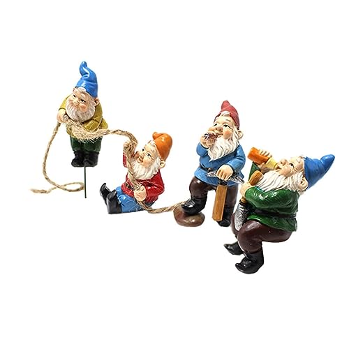 YOSADIER 4 Stück Teiliges Set Garten Gartenzwerge Figuren Hochwertigem Harz Dekoration für Blumenbeete Töpfe und Außenbereich als für Familie und Freunde YOSADIER 4 Stück Teiliges Set Garten Gartenzwerge Figuren Hochwertigem Harz Dekoration für Blumenbeete Töpfe und Außenbereich als für Familie und Freunde von YOSADIER