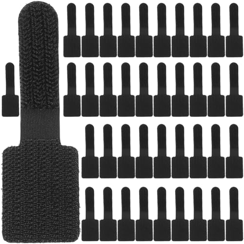 YOSADIER 40 Stück Teiliges Selbstklebender Kabelorganizer mit Kleber Wiederverwendbare Klettbänder für Datenkabel und Kabelmanagement Strapazierfähige Kabelbinder für Büro Küche und von YOSADIER