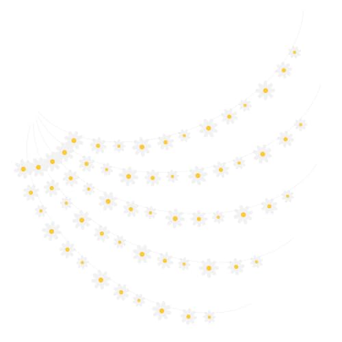 YOSADIER 5 Stück Teiliges Daisy Banner Girlande Partydekoration mit Blumenmotiv Einfache Montage Vielseitig Hängbar an Wand Fenster Tür für Geburtstag Klassenzimmer und Garten von YOSADIER