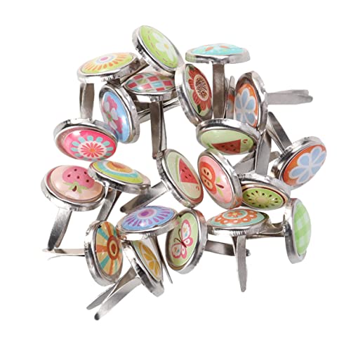 YOSADIER 50 Stück Kleiner Bunte Brads Für Selbstgemacht Bastelprojekte Dekorative Nägel Aus Legierung 12mm Glatte Kanten Praktisches Zubehör Für Scrapbooking Und Kunsthandwerk von YOSADIER