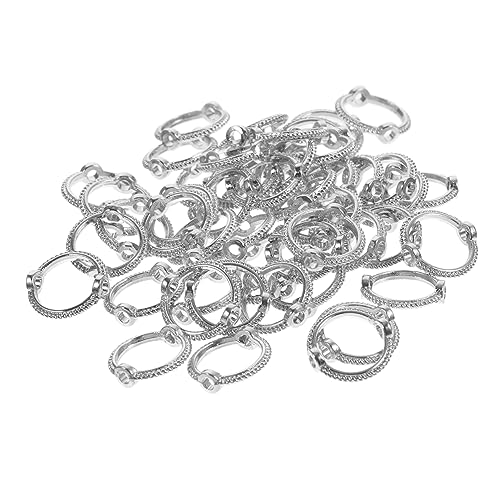 YOSADIER 50 Stücke Runde Perlenrahmen für Schmuckherstellung Metallperlenrahmen Selbstgemacht Bezauberndes Perlen Accessoire für Armbänder und Schmuckbastelzubehör von YOSADIER