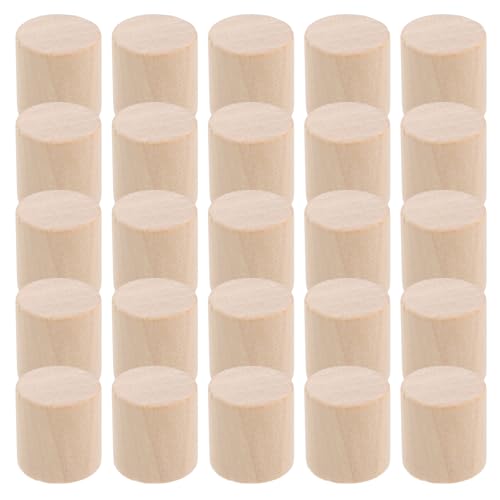 YOSADIER 50 Stück Unbehandelte Holzblöcke Zylinder Runde Holzstäbe Basteln für DIY Projekte Bildungsspielzeug Feinmotorik und Geometrischem Verständnis von YOSADIER