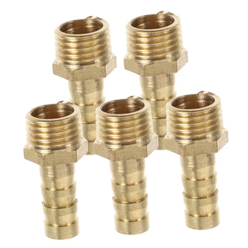 YOSADIER 5Stücke Teiliges Messing Schlauchtüllen Gasadapter für Grill Gaskocher Luftschläuche Hochwertige Rohrverschraubungen für Flexible Anwendungen Küchen und Industrie von YOSADIER