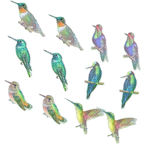 YOSADIER 6 Paare Magnetische Kollisionsfensteraufkleber für Zuhause und Büro Bunte Hummingbird Dekore Stark Haftend Uv Beständig Dekorative Fensterfolien für Vogelschutz von YOSADIER