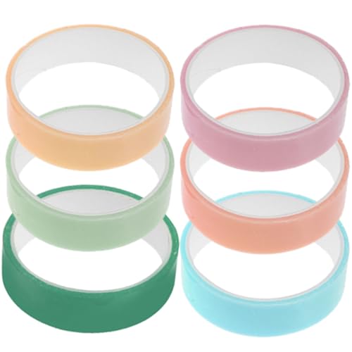 YOSADIER 6 Rollen Bunte Klebebänder Stressabbau DIY Klebepads Haftstark Transparent Breit für Zuhause Büro und Unterwegs von YOSADIER