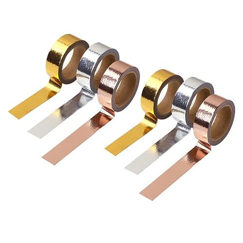 YOSADIER 6 Rollen Selbstgemacht Vergoldung Klebeband Satz Zarte Masking Tape für Scrapbooking Geschenkverpackung Journaling Dekoration in Roségold Silber und Gold YOSADIER 6 Rollen Selbstgemacht Vergoldung Klebeband Satz Zarte Masking Tape für Scrapbooking Geschenkverpackung Journaling Dekoration in Roségold Silber und Gold von YOSADIER