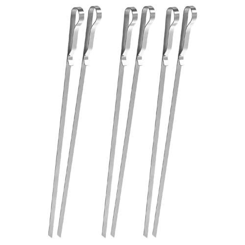 YOSADIER 6 Stück Teiliges Edelstahl Grillspieße mit Stiftclip Extra Bbq Spieße Langlebig und Rutschfest für Outdoor Barbecue Snacks und Fingerfood Hitzebeständig und Handschonend YOSADIER 6 Stück Teiliges Edelstahl Grillspieße mit Stiftclip Extra Bbq Spieße Langlebig und Rutschfest für Outdoor Barbecue Snacks und Fingerfood Hitzebeständig und Handschonend von YOSADIER