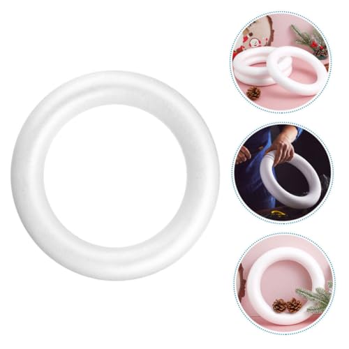 YOSADIER 6 Stück Teiliges Schaumstoff Ring Dicke DIY Kranz Rohlinge Vielseitige Styroporringe für Bastelprojekte Party Deko und Weihnachtsdekoration von YOSADIER