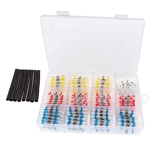 YOSADIER 620 Stück Teiliges Wasserdichtes Heat Shrink Butt Splices mit Farbcodierten Polyolefin Schrumpfschläuchen Heißschmelzkleber für Sichere Kabelverbindungen Zugentlastung und von YOSADIER