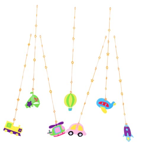 YOSADIER 7 Stück Kindergarten Deckenhänger Set Teilig Fahrzeug Bunte Filz Deko für Klassenzimmer Fenster Wand Türen Kreative Raumgestaltung von YOSADIER