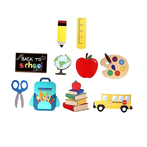 YOSADIER 9 Stück Teiliges Schulanfang Banner Set Tür und Wandhänger Bunte Partydekoration Welcome Back To School Banner für Klassenzimmer Zufällige Designs Einfache Anbringung von YOSADIER