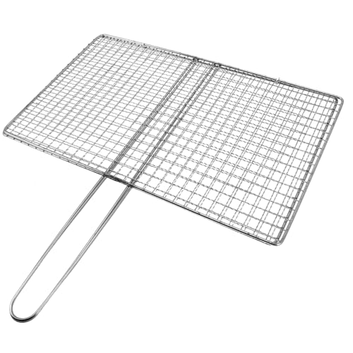 YOSADIER Edelstahl Fisch Grillkorb Verstärkt Bbq Grillhalter für Outdoor Camping Picknick Robustes Barbecue Werkzeug mit Praktischem Griff für Fisch Gemüse Grillen von YOSADIER