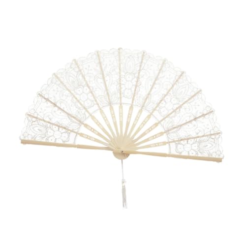 YOSADIER Eleganter Handfächer aus Spitzen und Bambus Leicht Tragbar Dekorativ für Hochzeit Tanzshow und Deko Geeignet für Erwachsene Elfenbeinfarben YOSADIER Eleganter Handfächer aus Spitzen und Bambus Leicht Tragbar Dekorativ für Hochzeit Tanzshow und Deko Geeignet für Erwachsene Elfenbeinfarben von YOSADIER