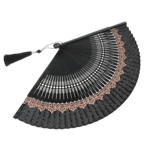 YOSADIER Japanischer Faltbarer Handfächer aus Leichtem Bambus mit Quaste Tragbar und Multifunktional für Tanz Hochzeit Party Fotorequisiten und Sommerreise Traditioneller Chinesisch von YOSADIER