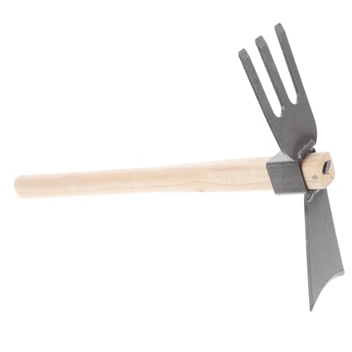 YOSADIER Praktische Gartenhacke mit Robustem Holzgriff Multifunktionales Handgerät zum Jäten Lockern und Umgraben Ergonomisch Gestaltet für Pflanzarbeiten und Bodenbelüftung im Garten und von YOSADIER