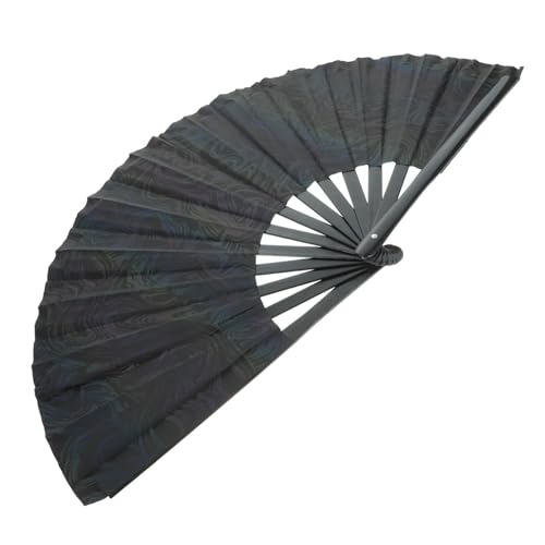 YOSADIER Reflektierender Faltbarer Handfächer Chinesischer Tanzfächer Party Bühnenrequisit Dekorativer Fächer Eleganter Faltfächer für Sommer und Fotografie von YOSADIER