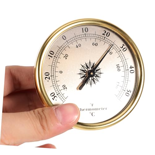 YOSADIER Rundes Wandthermometer aus Metall Analoges Raumthermometer für Innen und Außen Temperaturgenaues Messgerät Platzsparend Hängend Geeignet für Wohnzimmer Büro Garten und YOSADIER Rundes Wandthermometer aus Metall Analoges Raumthermometer für Innen und Außen Temperaturgenaues Messgerät Platzsparend Hängend Geeignet für Wohnzimmer Büro Garten und von YOSADIER