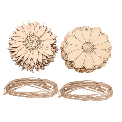 YOSADIER Teiliges Holzblumen Unbemalt Stabile Holzscheiben für DIY Bastelprojekte Natürliche Sonnenblumen und Blumenformen Langlebig für Malerei Party und Wohnungsdekoration von YOSADIER