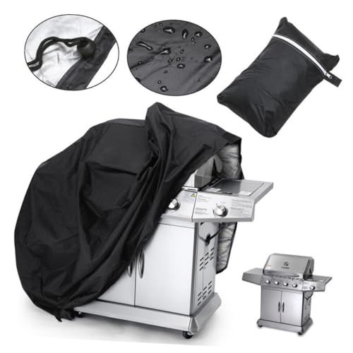 YOSADIER wasserdichte BBQ Grillabdeckung aus Robustem Nylon Wetterfeste Abdeckhaube für Outdoor Grill und Gartenmöbel Strapazierfähig Schwarz von YOSADIER