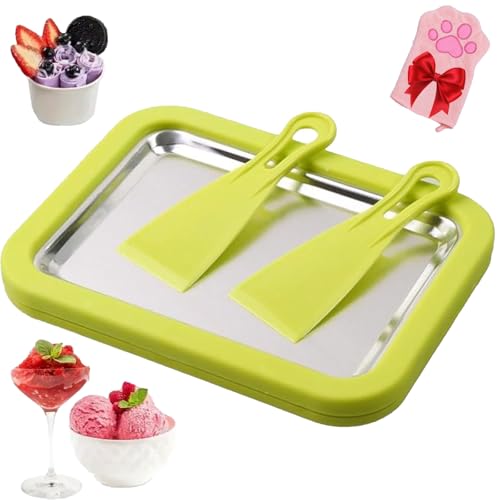 Myfro Roll Ice Cream, Mini-Rolleismaschine, Freezy Bake Frozen Yogurt Rolls Tray For Zuhause, For Selbstgemachten DIY Frozen Yogurt, Kein Strom(Green,8.9 * 7in) von YOSEDVCB