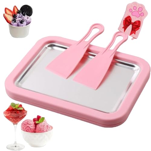 Myfro Roll Ice Cream, Mini-Rolleismaschine, Freezy Bake Frozen Yogurt Rolls Tray For Zuhause, For Selbstgemachten DIY Frozen Yogurt, Kein Strom(Pink,10.3 * 8.3in) von YOSEDVCB